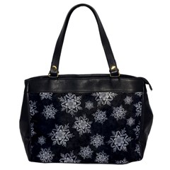 Snowflakes And Star Patterns Grey Snow Oversize Office Handbag