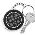 Snowflakes And Star Patterns Grey Snow Measuring Tape Front