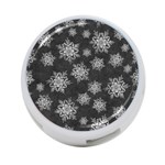 Snowflakes And Star Patterns Grey Snow 4-Port USB Hub (One Side) Front