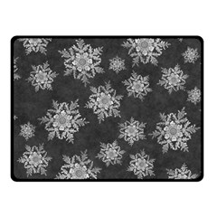 Snowflakes And Star Patterns Grey Snow Fleece Blanket (Small)