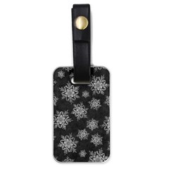 Snowflakes And Star Patterns Grey Snow Luggage Tag (one side)