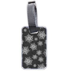 Snowflakes And Star Patterns Grey Snow Luggage Tag (two sides)