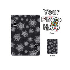 Snowflakes And Star Patterns Grey Snow Playing Cards 54 Designs (Mini)