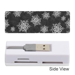 Snowflakes And Star Patterns Grey Snow Memory Card Reader (Stick)