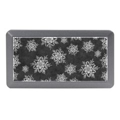 Snowflakes And Star Patterns Grey Snow Memory Card Reader (Mini)