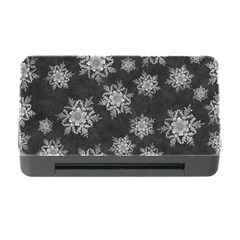 Snowflakes And Star Patterns Grey Snow Memory Card Reader with CF