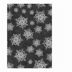 Snowflakes And Star Patterns Grey Snow Small Garden Flag (Two Sides)