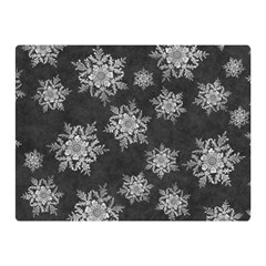 Snowflakes And Star Patterns Grey Snow Double Sided Flano Blanket (Mini) 