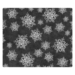 Snowflakes And Star Patterns Grey Snow Double Sided Flano Blanket (Small) 