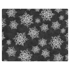 Snowflakes And Star Patterns Grey Snow Double Sided Flano Blanket (Medium) 