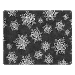 Snowflakes And Star Patterns Grey Snow Double Sided Flano Blanket (Large) 