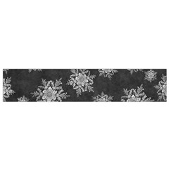 Snowflakes And Star Patterns Grey Snow Small Flano Scarf