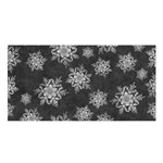 Snowflakes And Star Patterns Grey Snow Satin Shawl 45  x 80  Front