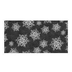 Snowflakes And Star Patterns Grey Snow Satin Wrap 35  x 70 