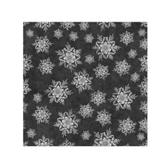 Snowflakes And Star Patterns Grey Snow Square Satin Scarf (30  x 30 )