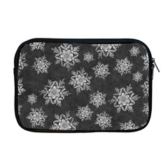 Snowflakes And Star Patterns Grey Snow Apple MacBook Pro 17  Zipper Case