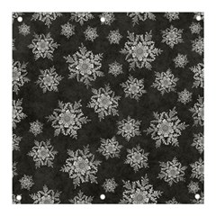 Snowflakes And Star Patterns Grey Snow Banner and Sign 3  x 3 