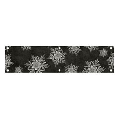 Snowflakes And Star Patterns Grey Snow Banner And Sign 4  X 1  by artworkshop