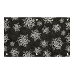 Snowflakes And Star Patterns Grey Snow Banner and Sign 5  x 3 