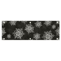 Snowflakes And Star Patterns Grey Snow Banner and Sign 6  x 2 