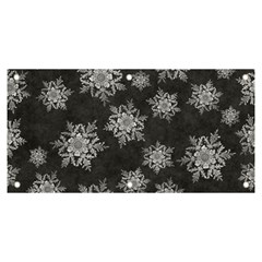 Snowflakes And Star Patterns Grey Snow Banner and Sign 6  x 3 