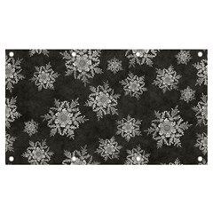 Snowflakes And Star Patterns Grey Snow Banner and Sign 7  x 4 