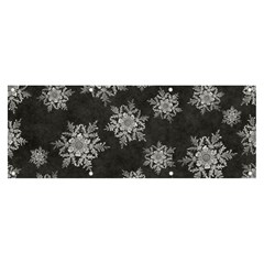 Snowflakes And Star Patterns Grey Snow Banner and Sign 8  x 3 