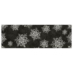 Snowflakes And Star Patterns Grey Snow Banner and Sign 9  x 3 