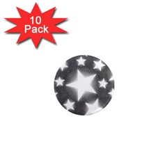 Snowflakes And Star Patterns Grey Stars 1  Mini Magnet (10 Pack)  by artworkshop