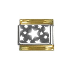 Snowflakes And Star Patterns Grey Stars Gold Trim Italian Charm (9mm) by artworkshop