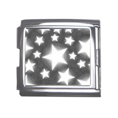 Snowflakes And Star Patterns Grey Stars Mega Link Italian Charm (18mm) by artworkshop