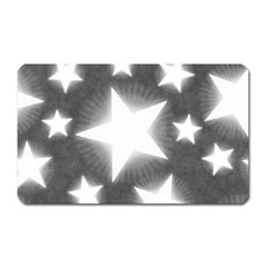 Snowflakes And Star Patterns Grey Stars Magnet (rectangular) by artworkshop