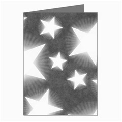 Snowflakes And Star Patterns Grey Stars Greeting Cards (pkg Of 8)