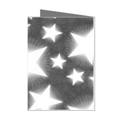 Snowflakes And Star Patterns Grey Stars Mini Greeting Cards (pkg Of 8)