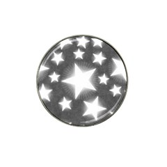 Snowflakes And Star Patterns Grey Stars Hat Clip Ball Marker by artworkshop