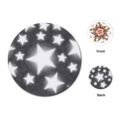 Snowflakes And Star Patterns Grey Stars Playing Cards Single Design (round) by artworkshop