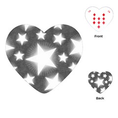 Snowflakes And Star Patterns Grey Stars Playing Cards Single Design (heart) by artworkshop