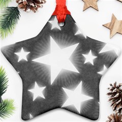 Snowflakes And Star Patterns Grey Stars Star Ornament (two Sides) by artworkshop