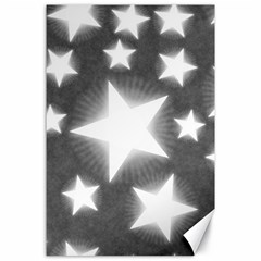 Snowflakes And Star Patterns Grey Stars Canvas 24  X 36  by artworkshop