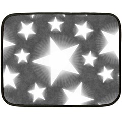 Snowflakes And Star Patterns Grey Stars Double Sided Fleece Blanket (mini)  by artworkshop