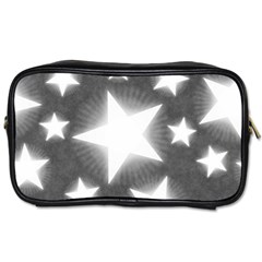 Snowflakes And Star Patterns Grey Stars Toiletries Bag (two Sides) by artworkshop