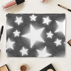 Snowflakes And Star Patterns Grey Stars Cosmetic Bag (xl) by artworkshop