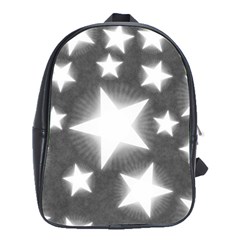 Snowflakes And Star Patterns Grey Stars School Bag (large)