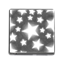 Snowflakes And Star Patterns Grey Stars Memory Card Reader (square 5 Slot) by artworkshop