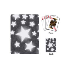 Snowflakes And Star Patterns Grey Stars Playing Cards Single Design (mini) by artworkshop