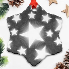 Snowflakes And Star Patterns Grey Stars Snowflake Ornament (two Sides) by artworkshop