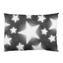 Snowflakes And Star Patterns Grey Stars Pillow Case (two Sides) by artworkshop