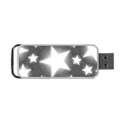 Snowflakes And Star Patterns Grey Stars Portable Usb Flash (one Side) by artworkshop