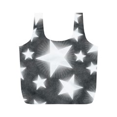 Snowflakes And Star Patterns Grey Stars Full Print Recycle Bag (m) by artworkshop