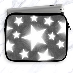 Snowflakes And Star Patterns Grey Stars Apple Ipad 2/3/4 Zipper Cases by artworkshop